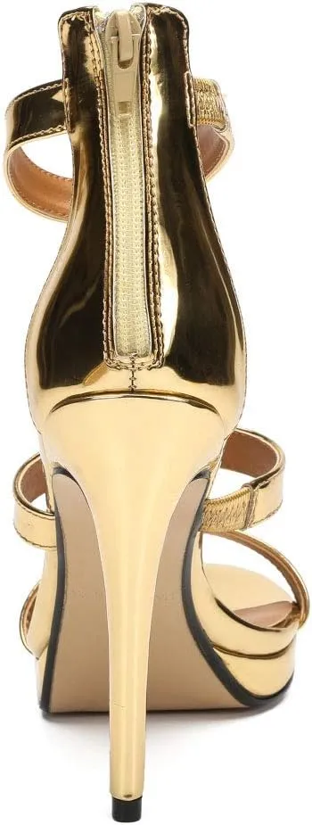 MAIERNISI JESSI Unisex Men's Women's Strappy Heels, Stiletto High Heel Dress Pump Sandals