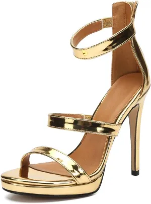 MAIERNISI JESSI Unisex Men's Women's Strappy Heels, Stiletto High Heel Dress Pump Sandals