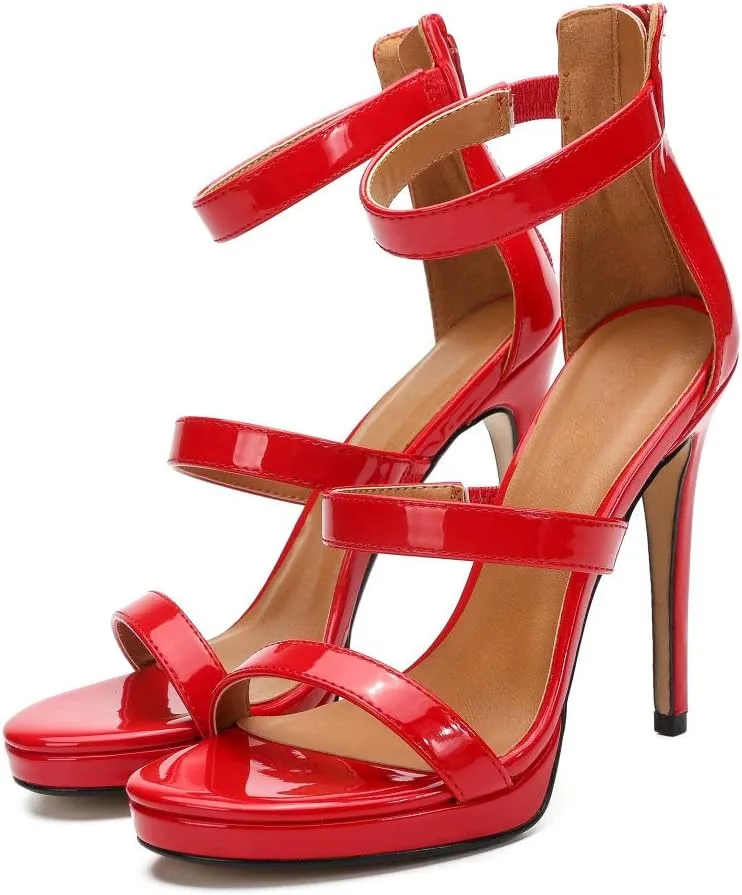 MAIERNISI JESSI Unisex Men's Women's Strappy Heels, Stiletto High Heel Dress Pump Sandals