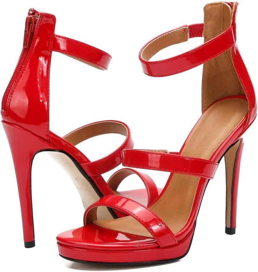 MAIERNISI JESSI Unisex Men's Women's Strappy Heels, Stiletto High Heel Dress Pump Sandals