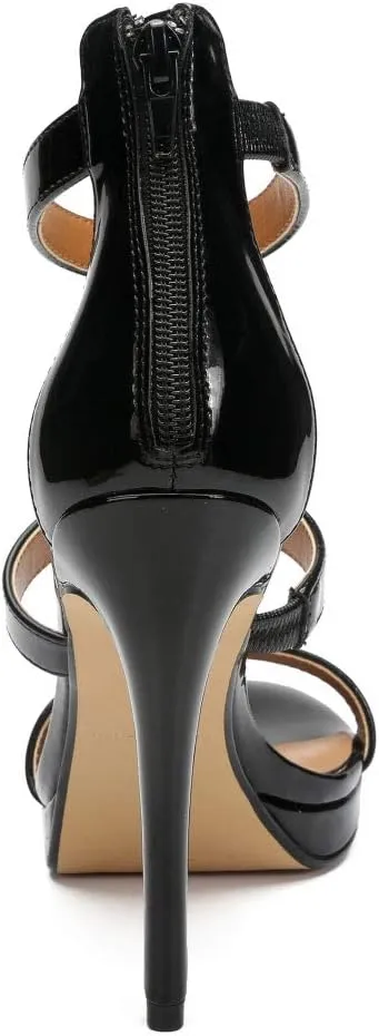 MAIERNISI JESSI Unisex Men's Women's Strappy Heels, Stiletto High Heel Dress Pump Sandals