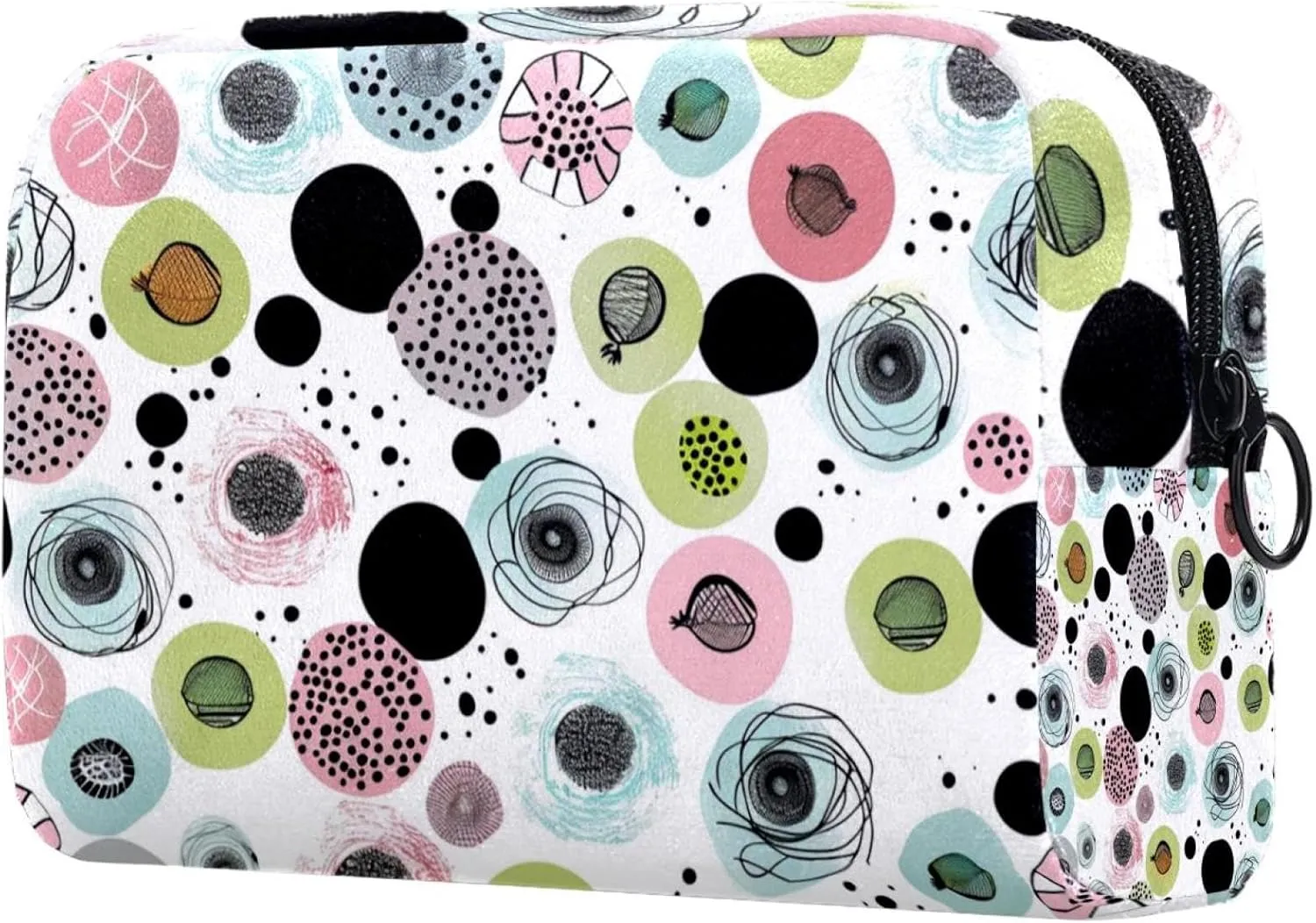 Makeup Bag Small,Makeup Travel Bag,Easter Doodle Ornamental Eggs,Makeup Organizer Bag