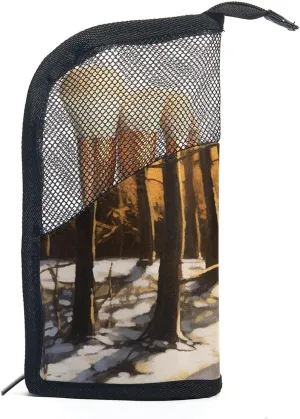 Makeup Bag Small,Makeup Travel Bag,Winter Forest Tree Path,Makeup Organizer Bag