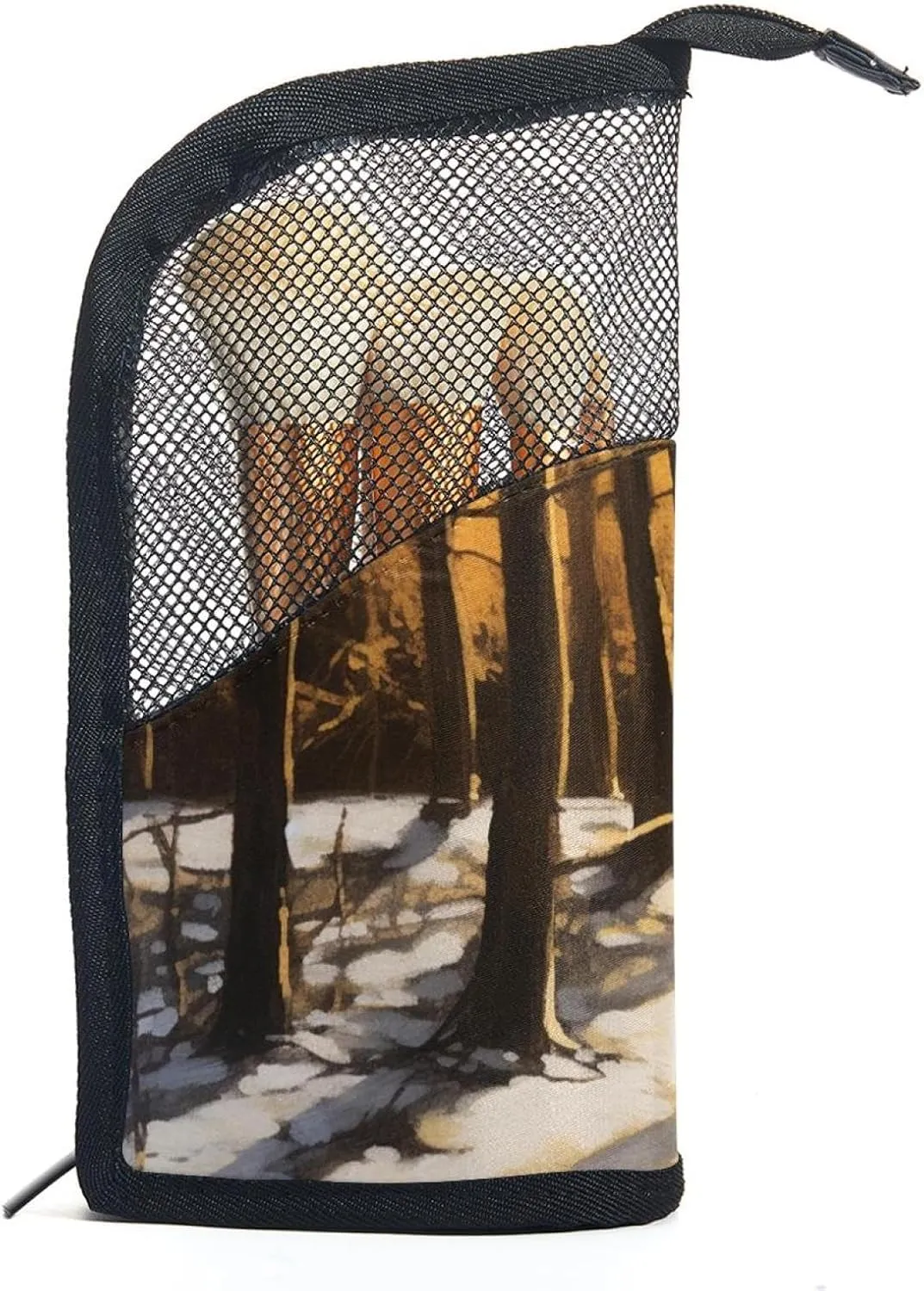 Makeup Bag Small,Makeup Travel Bag,Winter Forest Tree Path,Makeup Organizer Bag