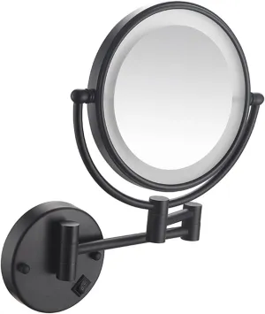 Makeup Mirror with Lights, Portable Vanity Mirror 10 X Magnification, Cosmetic Mirror Wall Mounted, 360 Degree Rotation Rechargeable, for Bathroom Hotel Spa