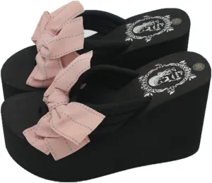 Mamilove Womens Chunky High Platform Wedge Flip-flops Sandals 7 Pink