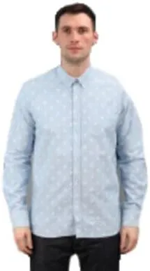 Men's Blue Indiana Long Sleeve Button Down Shirt Size Small