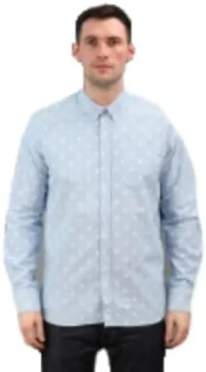 Men's Blue Indiana Long Sleeve Button Down Shirt Size Small