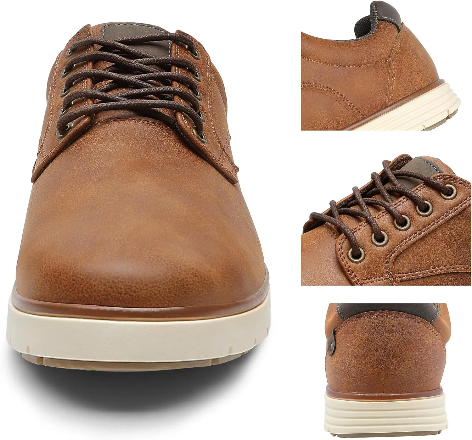 Men's Casual Dress Sneakers Lace Up Formal Oxfords Dress Shoes for Men Slip-on Comfortable Brown Shoes for Bussiness/Travel/Work