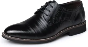 Men's Gradient Toe Dress Shoes Oxford Shoes Formal Pointed Lace Up Casual Business Suit Tuxedo Shoes for Men