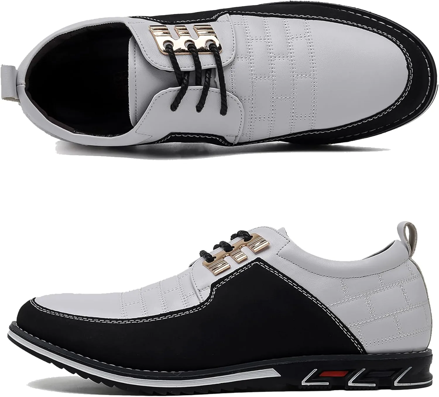 Men's Modern Oxford Leather Fashion Sneakers Walking Shoes Business Office Party Prom Dress Shoes Size 7-15