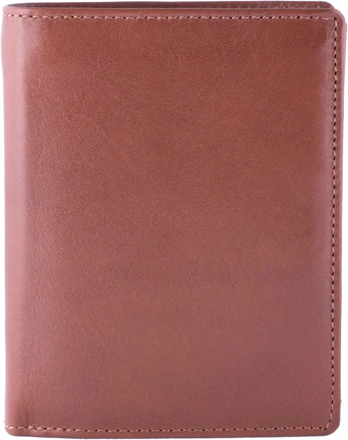 Mens Wallet RFID Blocking Genuine Full Grain Leather Bifold Wallet with Flip ID Coin and Secure Zip Compartment Extra Large (Bugatti Tan)