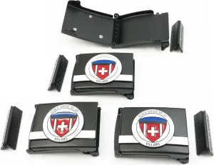 Metal Belt Buckle, Military Style Flip Buckle, Black Alloy, 10-Pack
