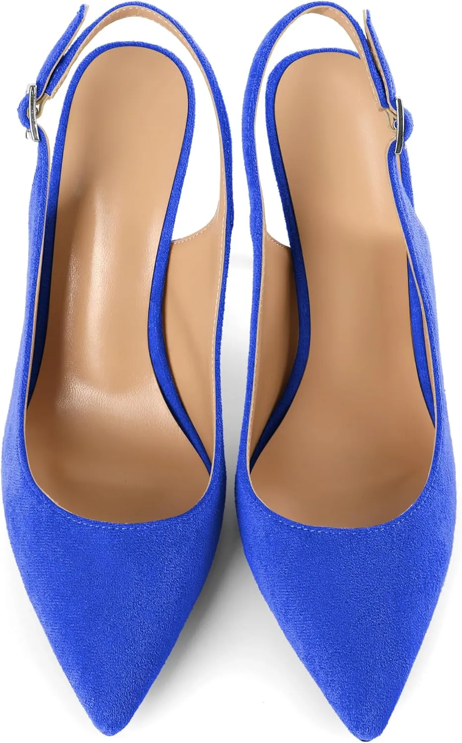 Mettesally Women's Slingback High Heels Pointed Toe Pumps Stiletto Heel Ankle Strap Party Office Dress Shoes