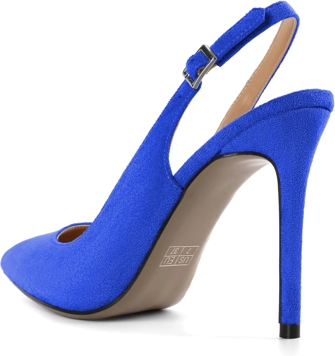 Mettesally Women's Slingback High Heels Pointed Toe Pumps Stiletto Heel Ankle Strap Party Office Dress Shoes