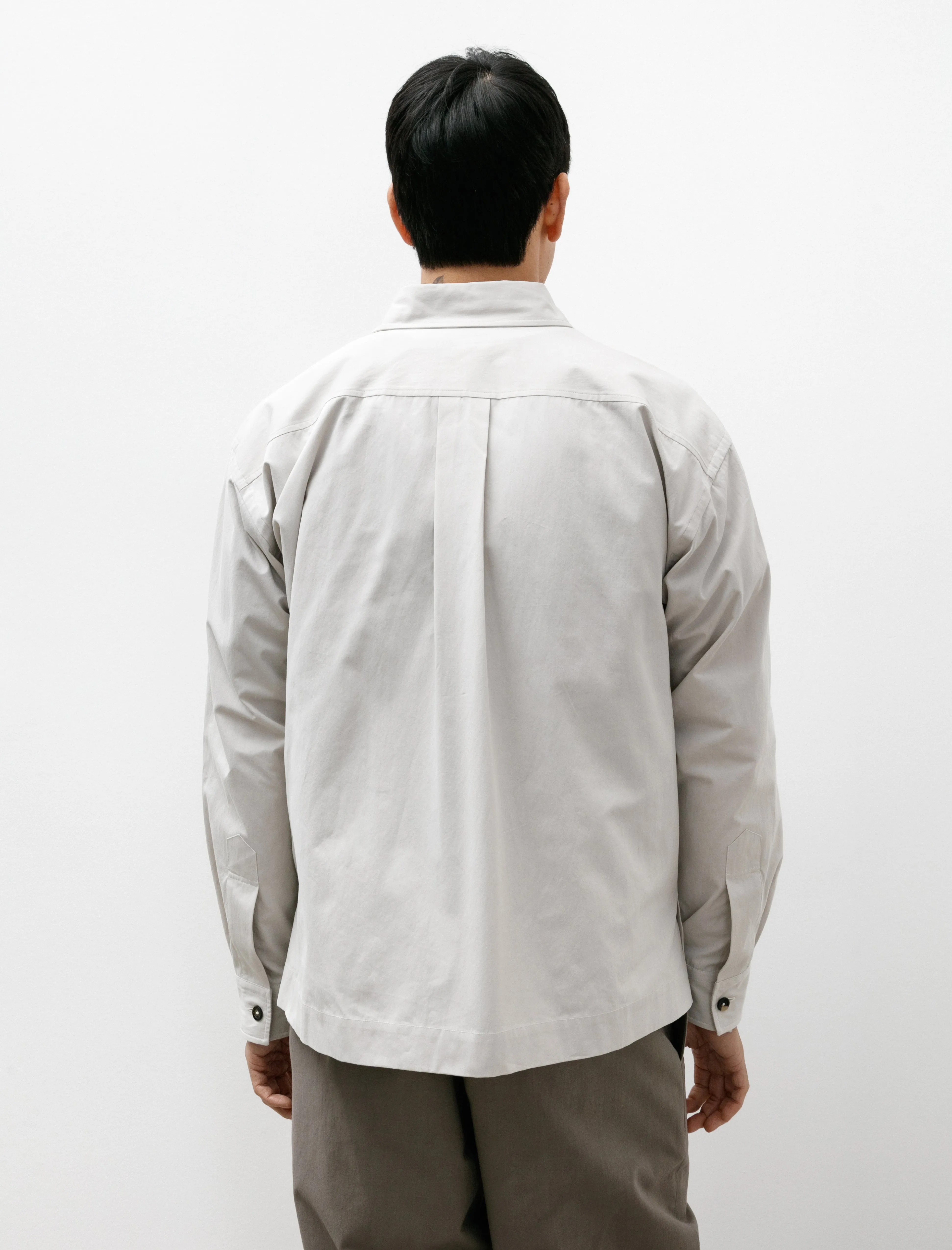 Minimal Boxy Overshirt Heavy Cotton Poplin Chalk