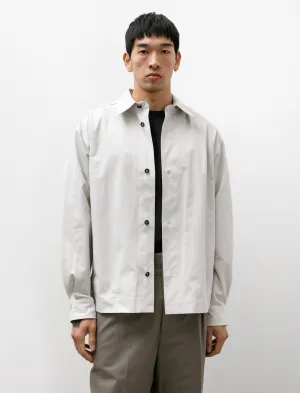 Minimal Boxy Overshirt Heavy Cotton Poplin Chalk