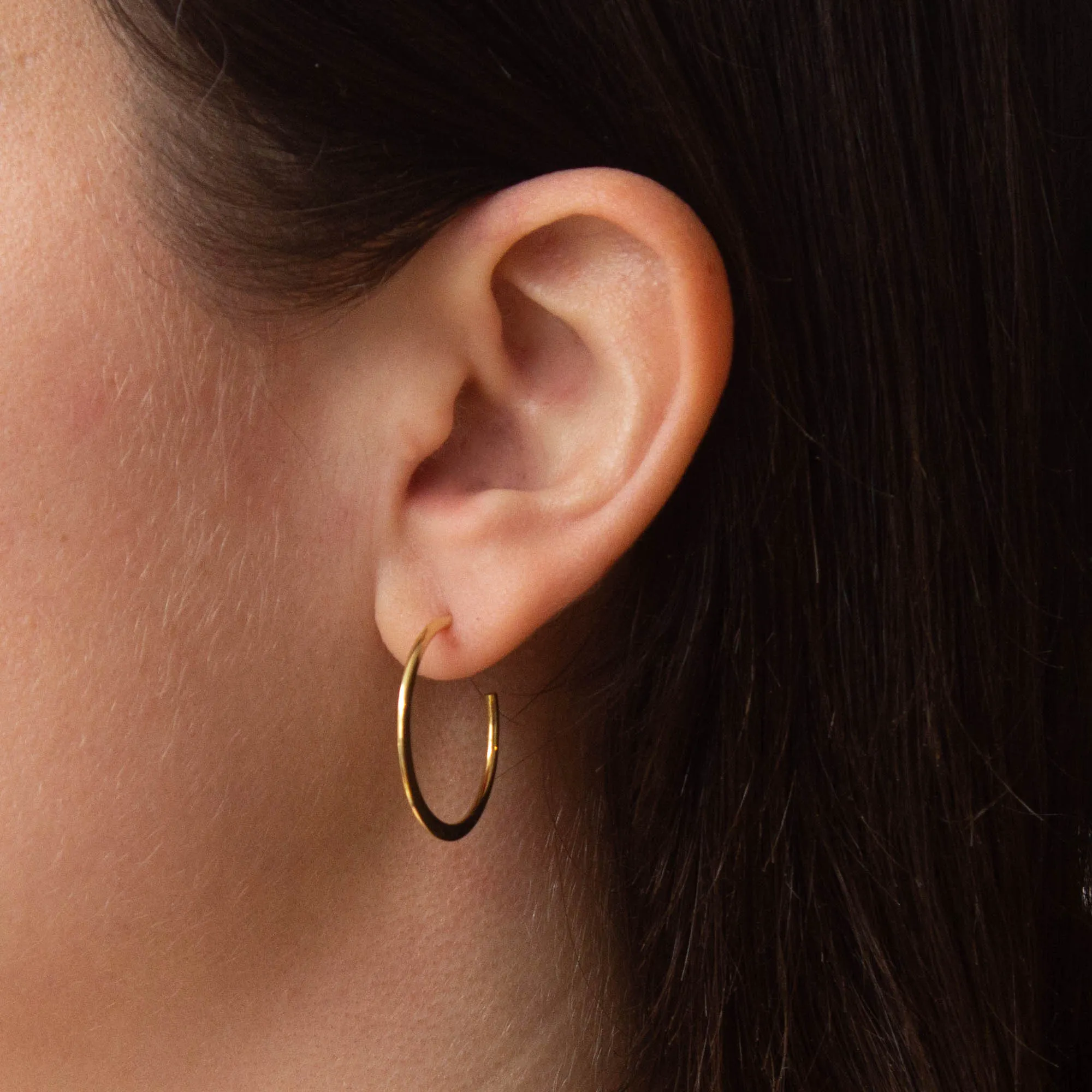 Minimal Flat Hoop Earrings