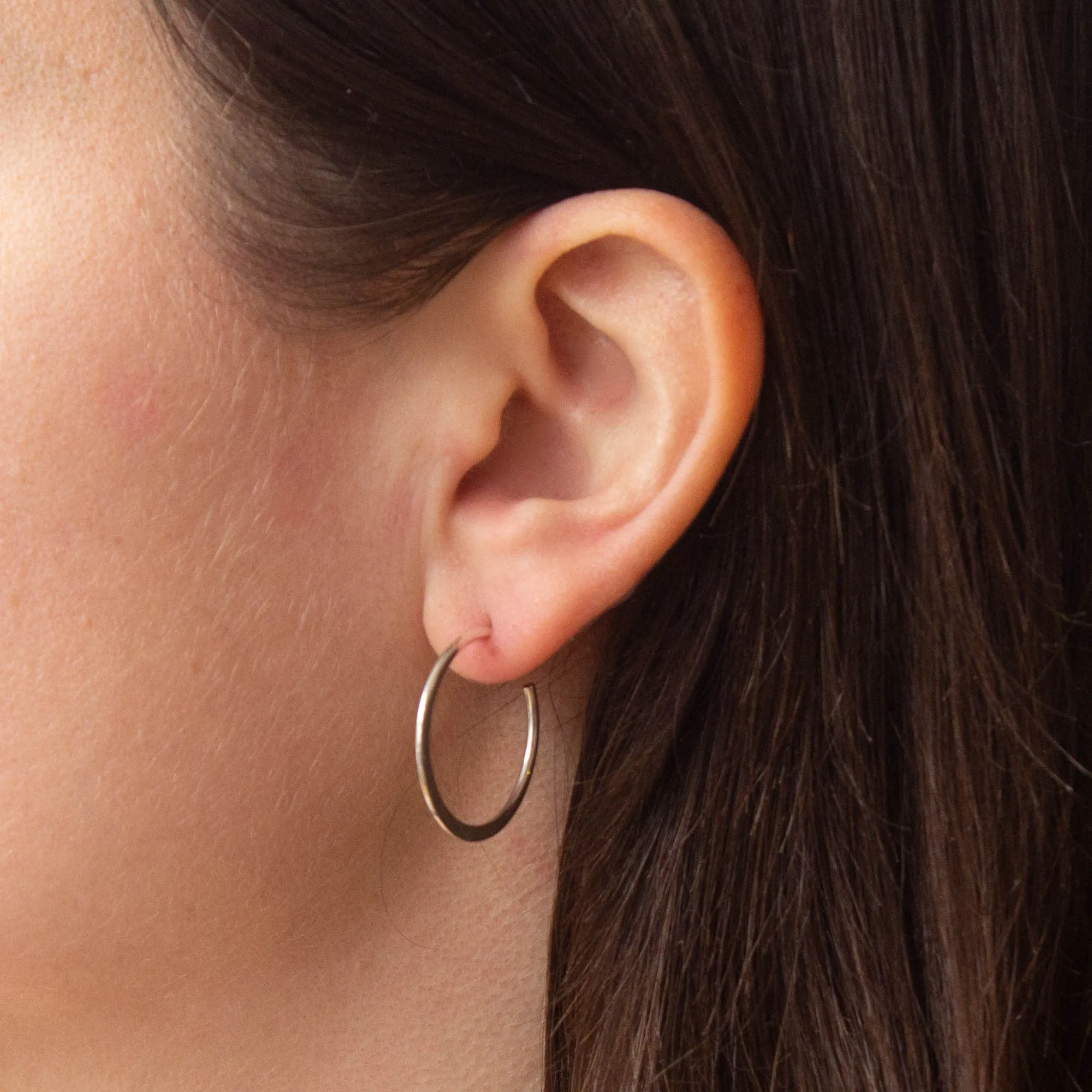 Minimal Flat Hoop Earrings