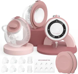 Momcozy Breast Pump V1 Pro Hospital-Grade, Hands-Free & Portable Wearable Pump, Upgraded Electric Pump with 3 Fine-Tuned Rhythms|15 Levels, Come with Leak-Proof DoubleFit Flange, Cozy Red.
