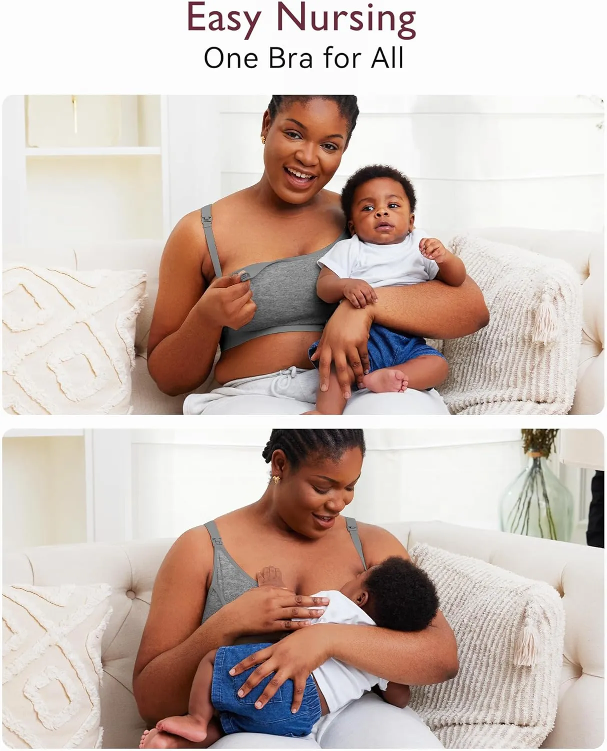 Momcozy Hands Free Pumping Bra, Adjustable Breast-Pumps Holding and Nursing Bra, Pumping & Nursing Bra in One