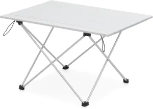 MoNiBloom Camping Side Table, 26 Inch Folding Aluminum Lightweight Picnic Table Foldable with Carry Bag and Rolled Up Table Top for Outdoor Cooking Picnic Camp Boat Travel, Capacity 50lbs