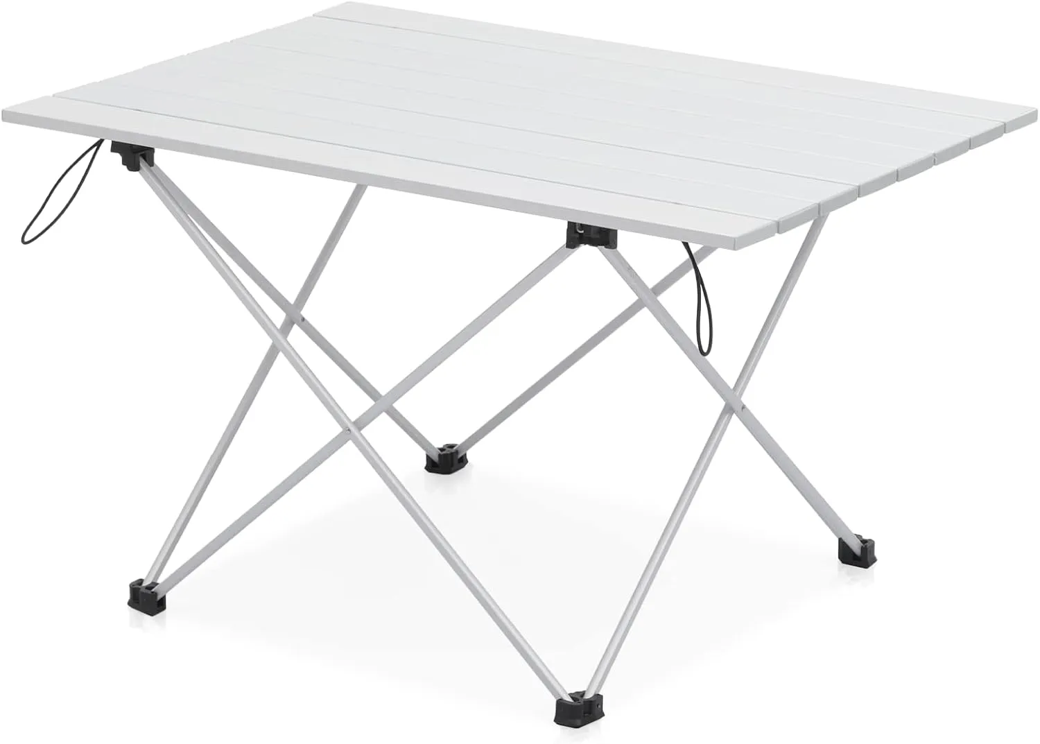 MoNiBloom Camping Side Table, 26 Inch Folding Aluminum Lightweight Picnic Table Foldable with Carry Bag and Rolled Up Table Top for Outdoor Cooking Picnic Camp Boat Travel, Capacity 50lbs