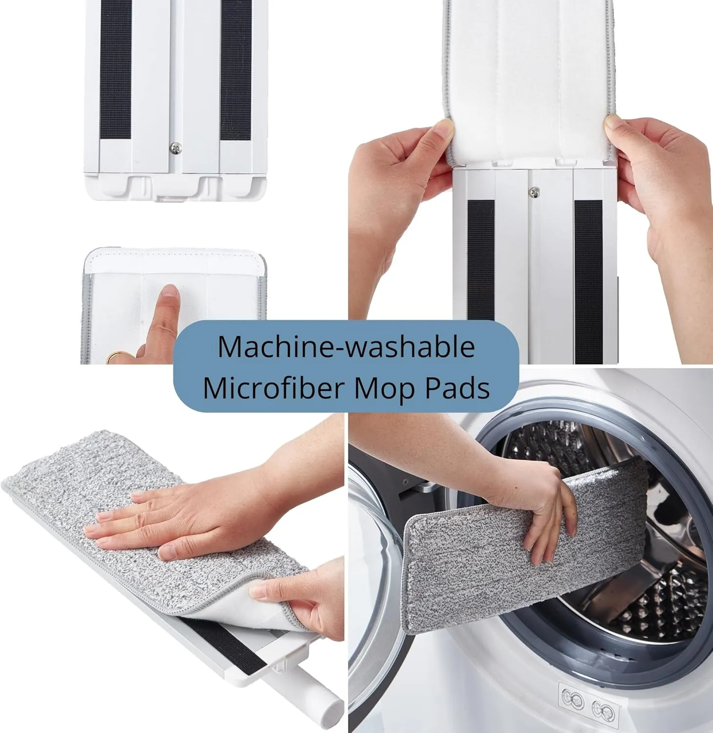 Mop and Bucket Set with Pump System for Home, Hands Free Self Cleaning with 3 Compartments to Separate Clean from Dirty Water, with 2 Machine Washable Microfiber Mop Pads, Patent Pending, in Gift Box