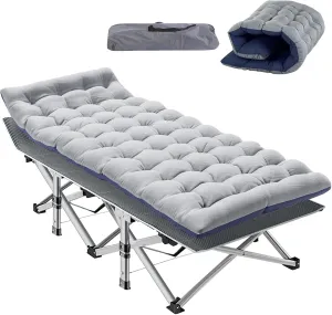 MOPHOTO Folding Camping Cot for Adults, Heavy Duty Sleeping Cot for Adults Portable Sleeping Bed Outdoor Cot Bed for Home Camp Office Use