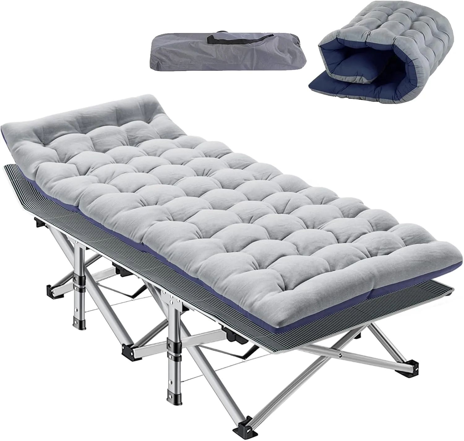 MOPHOTO Folding Camping Cot for Adults, Heavy Duty Sleeping Cot for Adults Portable Sleeping Bed Outdoor Cot Bed for Home Camp Office Use