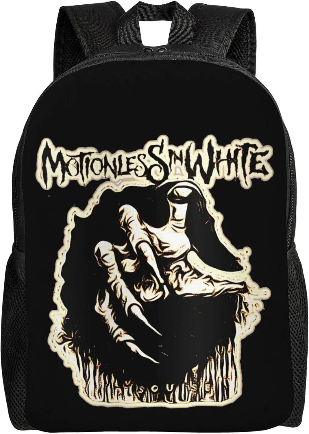 Motionless Music In Band White Unisex Casual Backpack Travel Bag Classic Laptop Daypack Lightweight Backpack for Men & Women