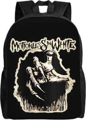 Motionless Music In Band White Unisex Casual Backpack Travel Bag Classic Laptop Daypack Lightweight Backpack for Men & Women