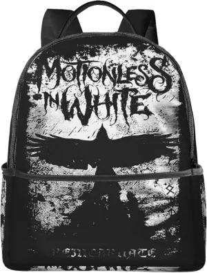 Motionless Rock In White Unisex Casual Backpack Lightweight Travel Bag Classic Laptop Daypack Backpack Men Women, Black
