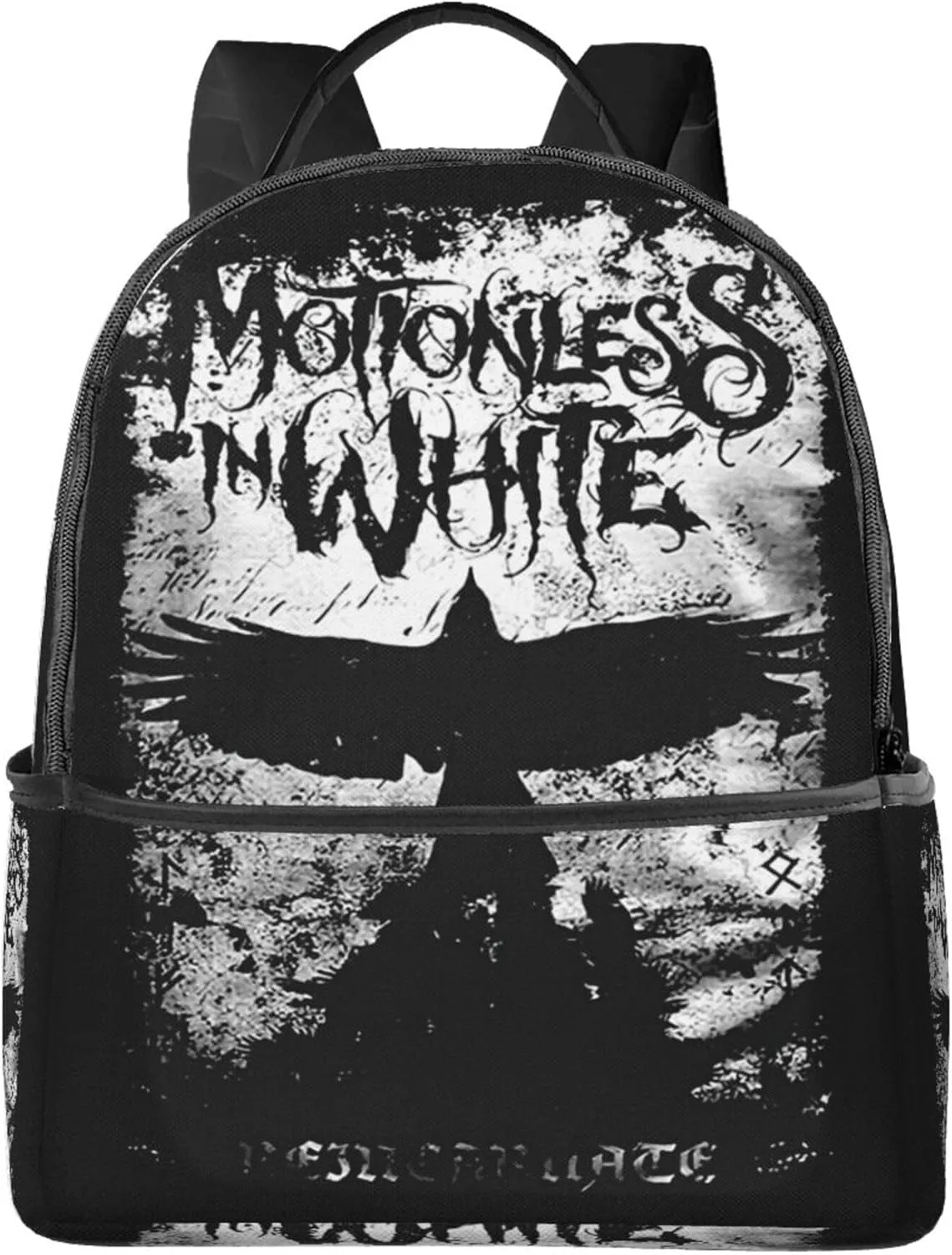 Motionless Rock In White Unisex Casual Backpack Lightweight Travel Bag Classic Laptop Daypack Backpack Men Women, Black