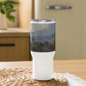 Mule Deer Travel mug with a handle