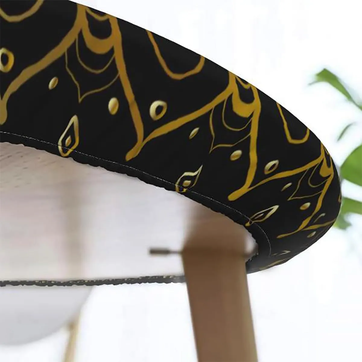Multicolor Round Fitted Tablecloth with Elastic Edge Abstract Unusual Figure with Retro Washable Spill Proof Table Covers Psychedelic Fit for 44"-47" Table
