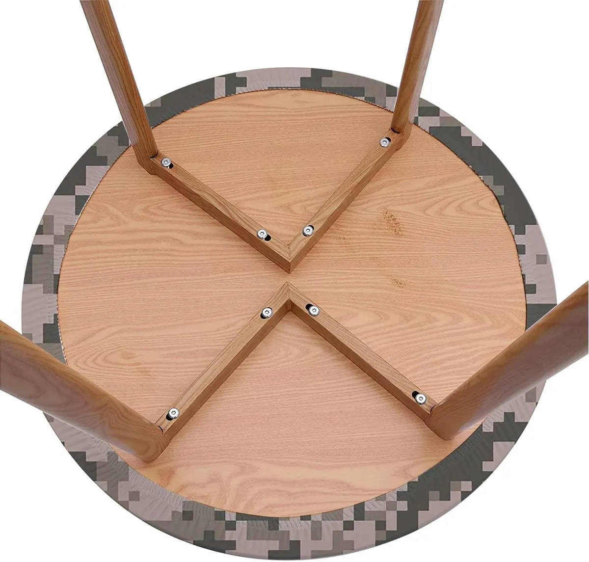 Multicolor Round Tablecloth Camo Digital Pixel Effect Tablecloth Elastic Edged Round Waterproof Table Cloth Fit for 48"-51" Diameter Table Camo Abstract Texture