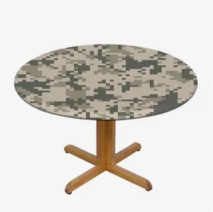 Multicolor Round Tablecloth Camo Digital Pixel Effect Tablecloth Elastic Edged Round Waterproof Table Cloth Fit for 48"-51" Diameter Table Camo Abstract Texture