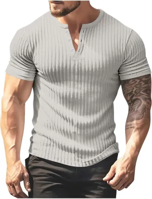 Muscularfit Oversized Shirt Men Casual Stylish Short Sleeve V Neck Plus Size Tshirt Big and Tall Gym Workout Athletic Tee Top