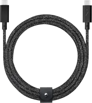 Native Union Type-C Belt Cable Pro - 240W USB-C to USB-C 8ft Ultra-Strong Charging Cable with Leather Strap Compatible with iPhone 16, 16 Pro Max, MacBook Pro 14"/16" M2, Air 15" M2 (Cosmos)