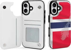 Norway Flag Map Compatible with Case Phone Wallet Card Holder Shockproof Protective Flip Cover