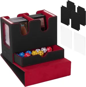 NUMINA MTG Deck Box with Commander Display – Trading Card and Dice Storage for 200 Double-Sleeved Cards, Removable Deck Case & Magnetic Card Holders for MTG & TCG Newcomers and Veterans