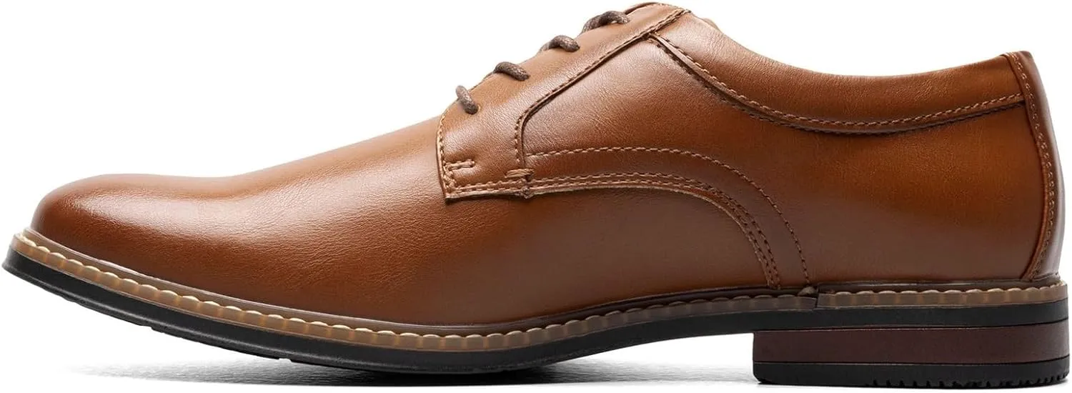 Nunn Bush Men's Carmelo Oxford Classic Modern Formal Plain Toe Lace Up Dress Casual Shoes