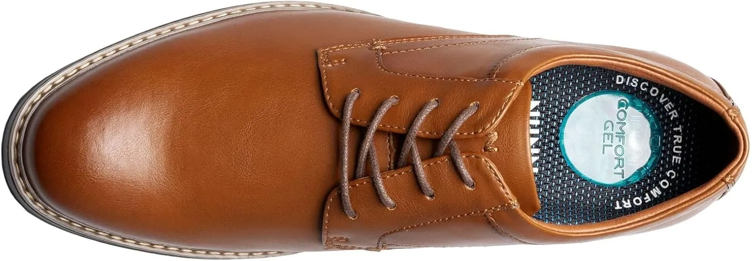 Nunn Bush Men's Carmelo Oxford Classic Modern Formal Plain Toe Lace Up Dress Casual Shoes