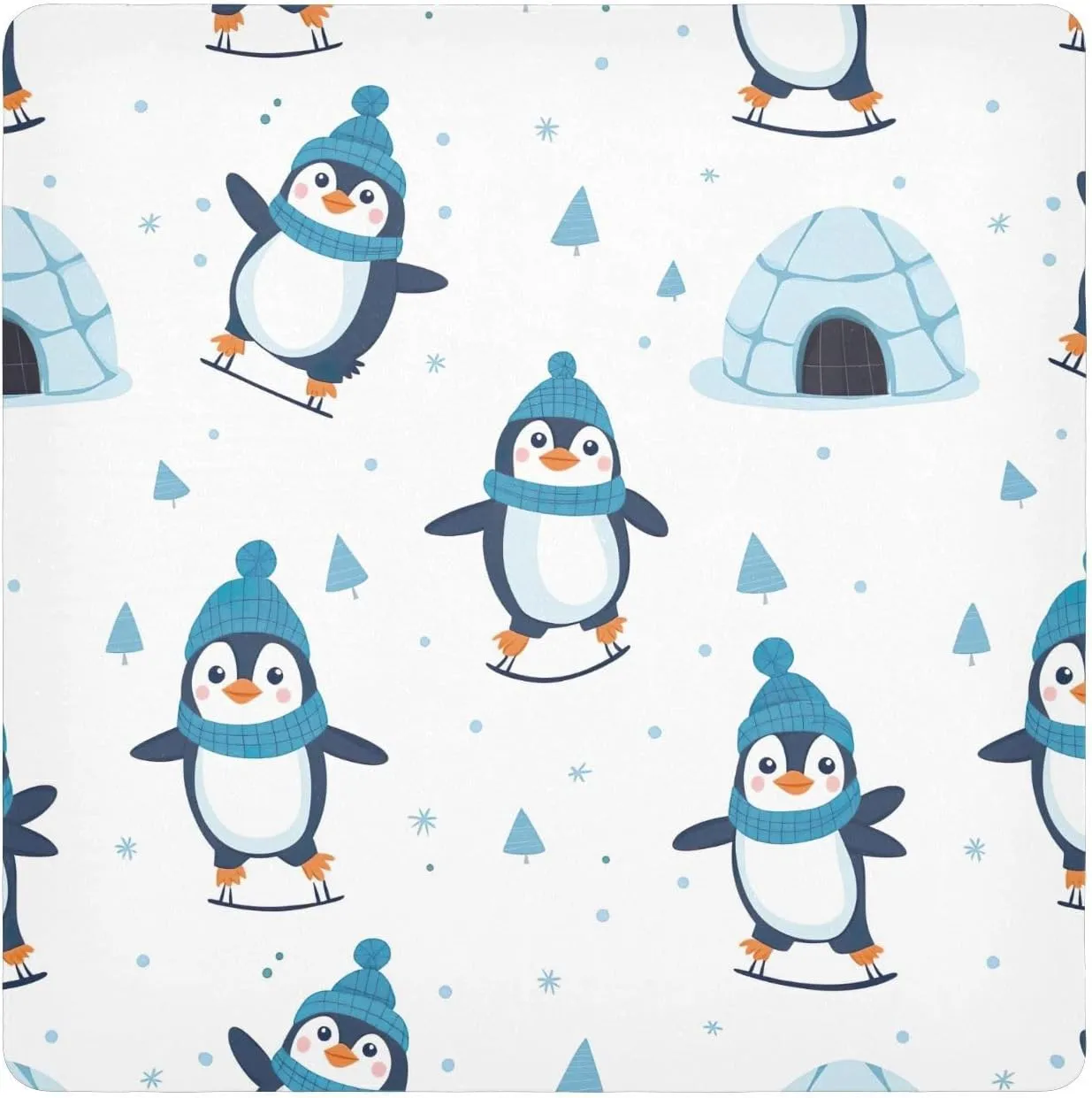 ODAWA Self-adhesive Cloth 21.7"x21.7" Cute Penguins Multi-purpose Wrap Cloth Wrap Protection for Camera and Lens