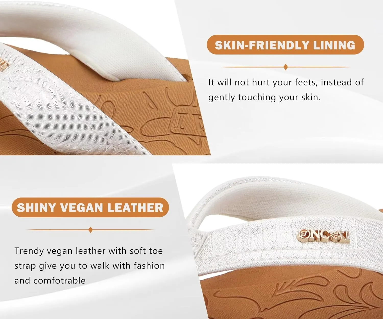 ONCAI Women's Flip Flops Comfortable Summer Beach Thong Sandals for Women with Cushion Walking Arch Support Yoga Mat Indoor Outdoor Soles