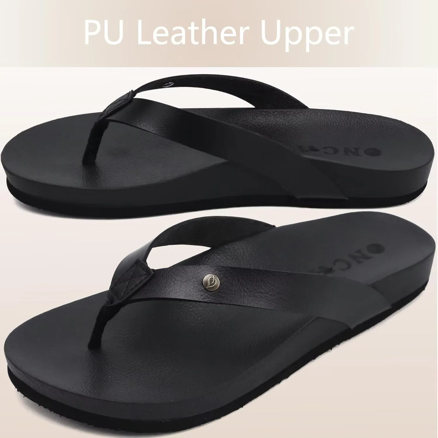ONCAI Womens Flip Flops For Women Comfortable Strap Yoga Mat Non-Slip Women's Thong Sandal Casual Summer Beach Slippers With Arch Support