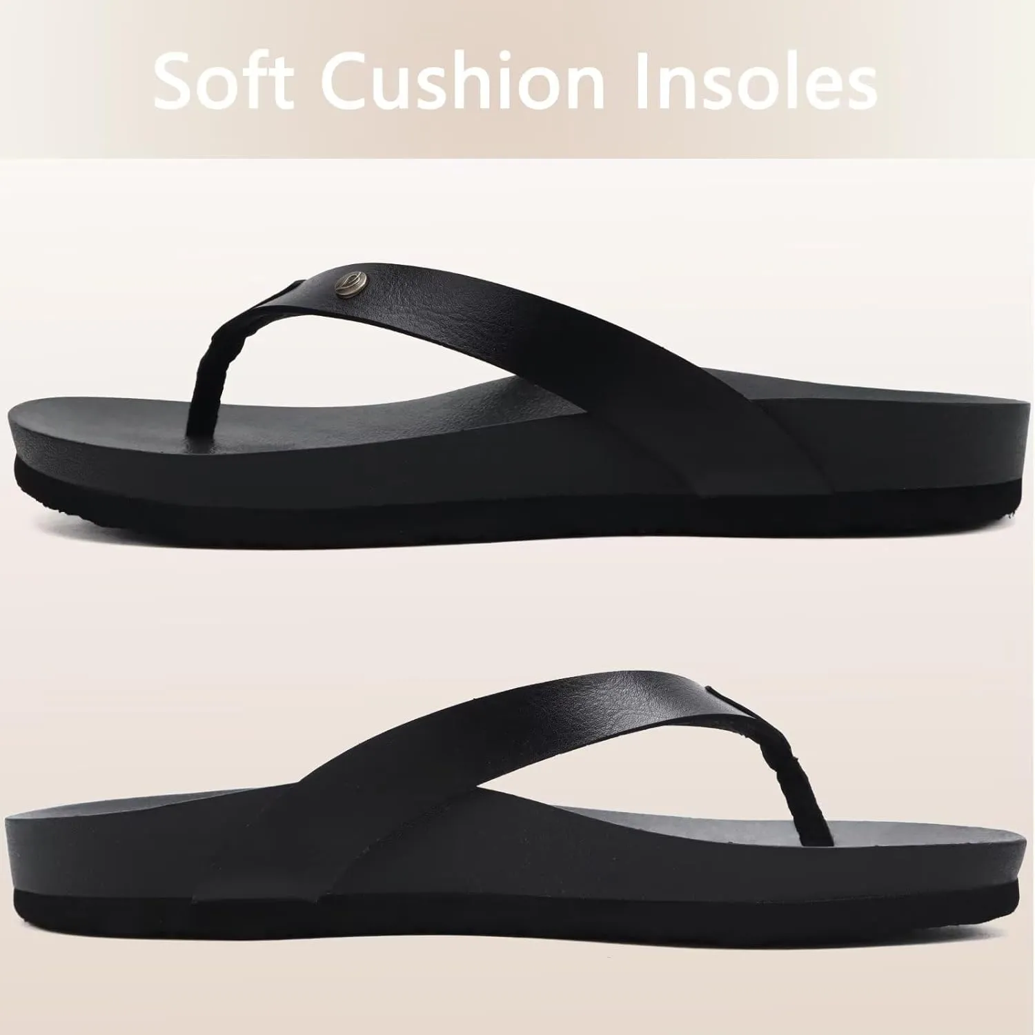 ONCAI Womens Flip Flops For Women Comfortable Strap Yoga Mat Non-Slip Women's Thong Sandal Casual Summer Beach Slippers With Arch Support