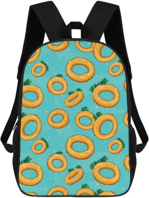 Onion Ring Printed 17 Inch Backpack Multipurpose Large-capacity Shoulders Daypacks Laptop Bag for Travel Hiking Camping 12.5 X 17 X 5.5 Inch
