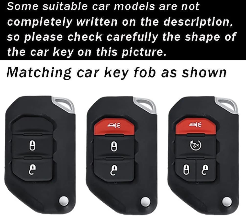 ontto Car Key Bag Metal and Leather Key Fob Shell Fit for Jeep Wrangler JL JLU Gladiator JT Rubicon Sahara JLU 2019-up Car Accessories Anti-Scratched Key Cover Durable Key Skin Brown